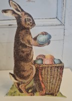 Oblatenaufsteller Papier  Hase mit Korb 12x20cm 6.00